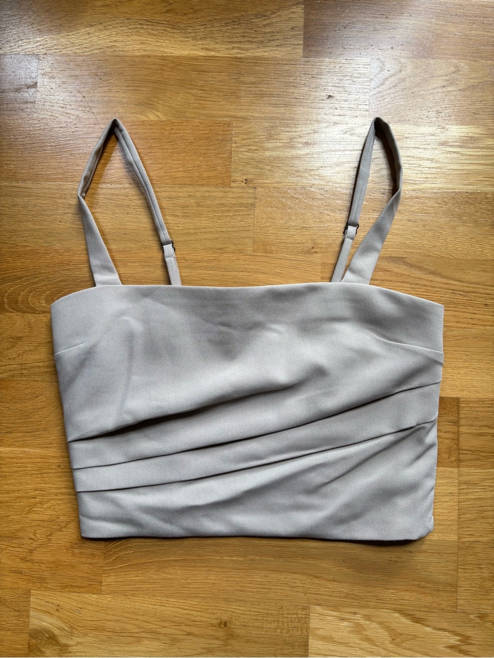 Abercrombie & Fitch Taupe Ruched Crop Cami